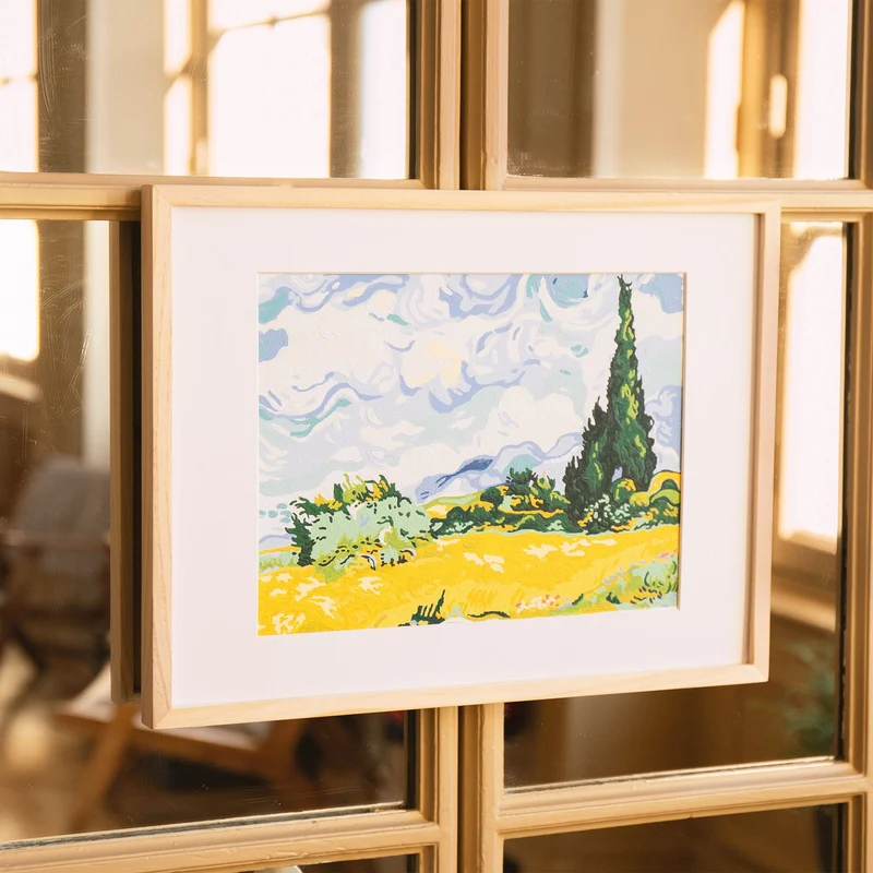 Coffret Peinture au Numéro – Cyprès aux blés d’or – Vincent Van Gogh | Petit Pinceau