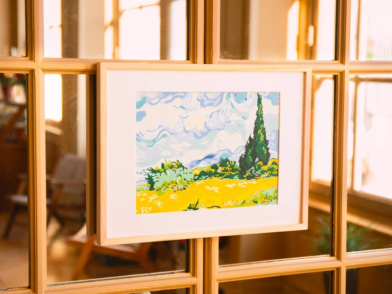 Coffret Peinture au Numéro – Cyprès aux blés d’or – Vincent Van Gogh | Petit Pinceau