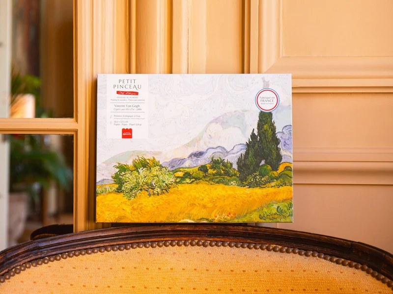 Coffret Peinture au Numéro – Cyprès aux blés d’or – Vincent Van Gogh | Petit Pinceau