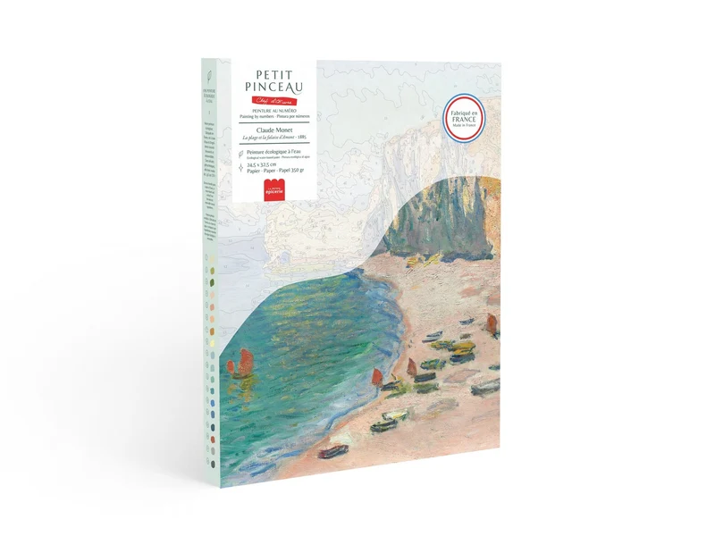 Coffret Peinture au Numéro La Plage et la Falaise d’Amont – Claude Monet