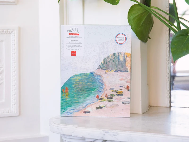 Coffret Peinture au Numéro La Plage et la Falaise d’Amont – Claude Monet