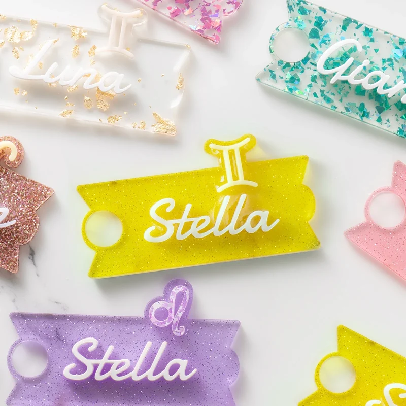 Plaque Acrylique Jaune Translucide Brillante avec Paillettes 3 mm (3 pièces)