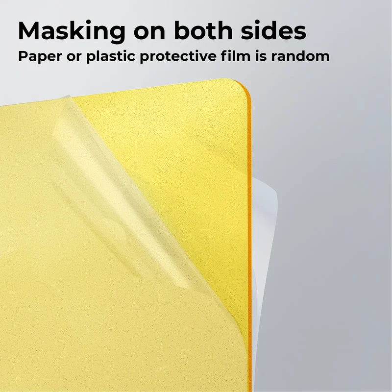 Plaque Acrylique Jaune Translucide Brillante avec Paillettes 3 mm (3 pièces)