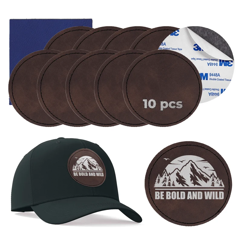 Patch rond en PU gravable au laser (lot de 10)