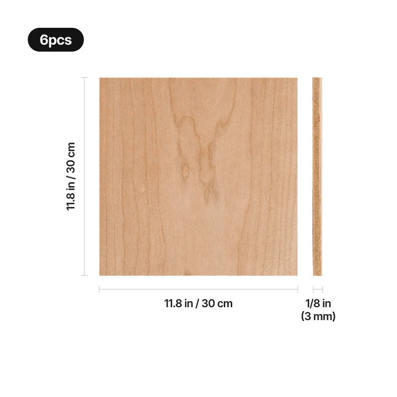Plaques de Contreplaqué en Bois de Cerisier 3mm (6pcs)