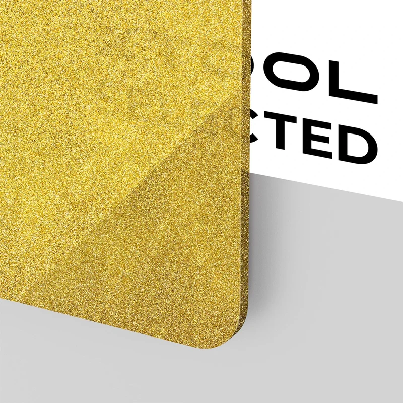 Feuille acrylique opaque brillante à paillettes dorées 1/8 (3 pièces)