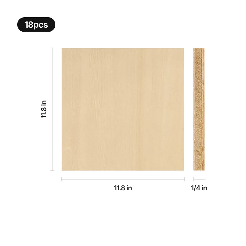 Contreplaqué de tilleul 3mm (18pcs)