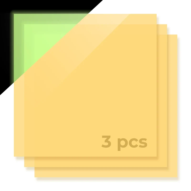 Feuille acrylique jaune pâle phosphorescent 3 mm (3 pièces)
