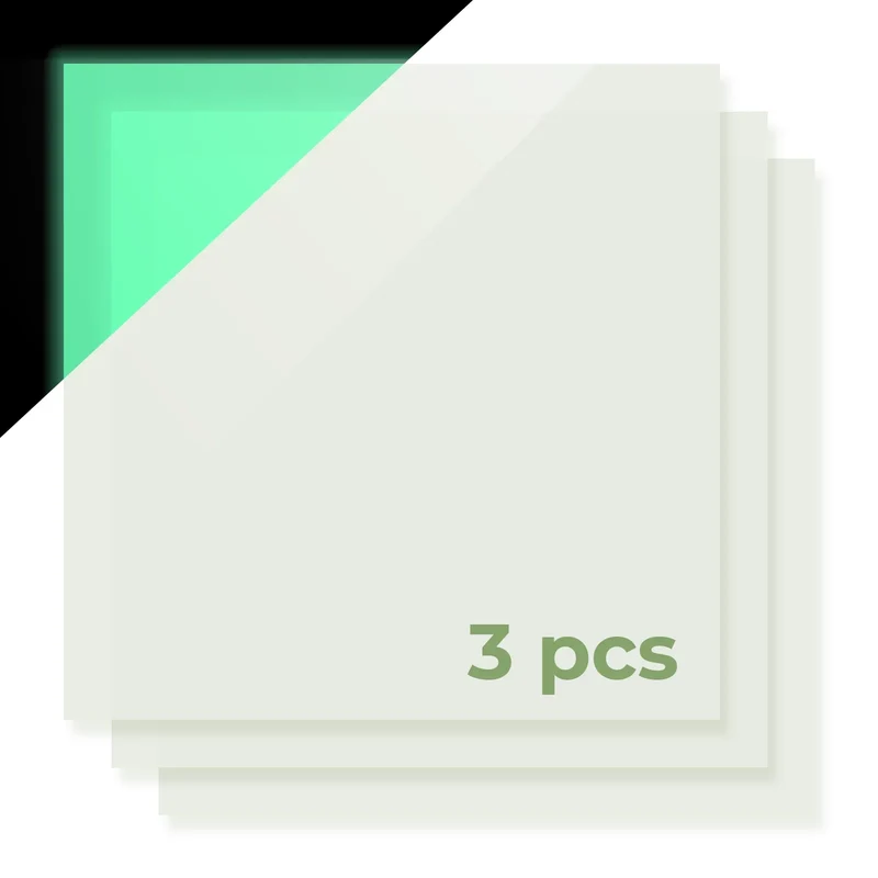 Feuille acrylique vert pâle phosphorescent 3mm (3 pièces)