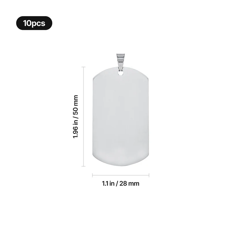 Pendentif militaire en acier inoxydable (10 pièces)