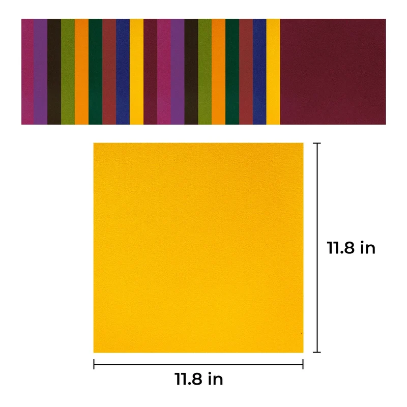 Carrés de feutrine duo 10 couleurs 1 mm (20 pièces)