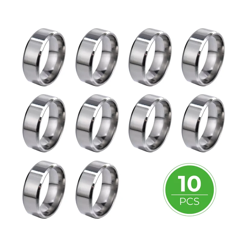 Bague en acier inoxydable (10 pièces)