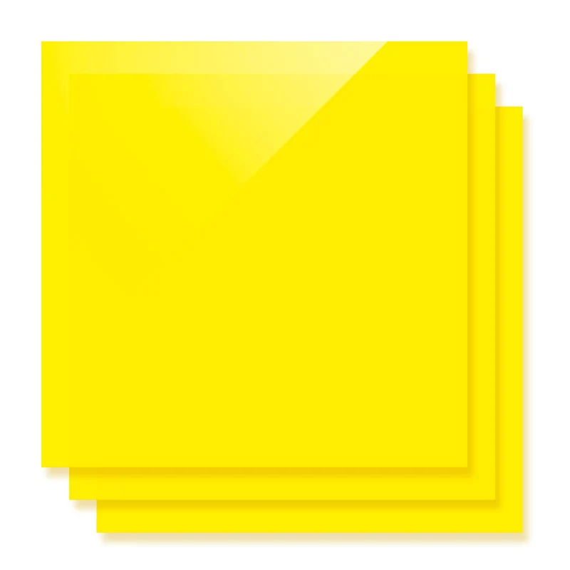 Plaque Acrylique Fluorescente Jaune Translucide Brillante 3 mm pour Diode Laser Cutting (3pcs)