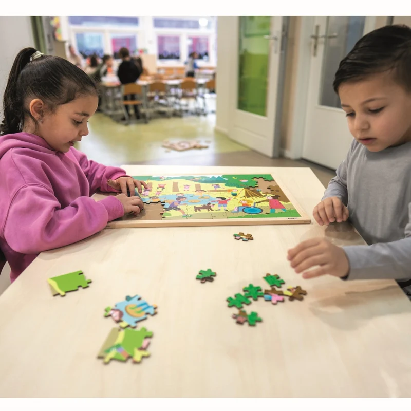 Puzzle coopératif - Dans la piscine