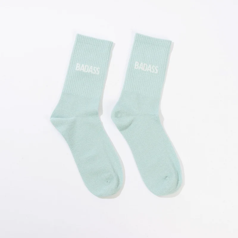 Chaussettes BADASS à Paillettes – Message Puissant & Tendance (36-42)