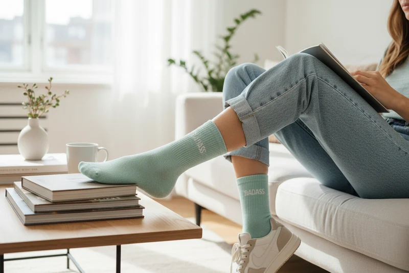Chaussettes BADASS à Paillettes – Message Puissant & Tendance (36-42)