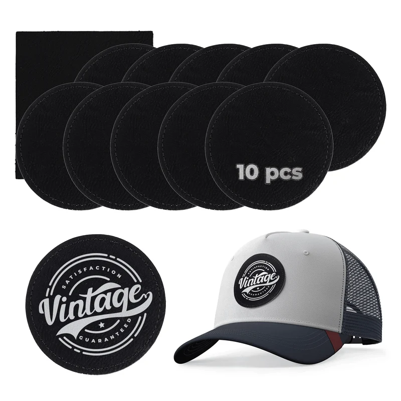 Patch rond en PU gravable au laser à thermocoller (lot de 10)