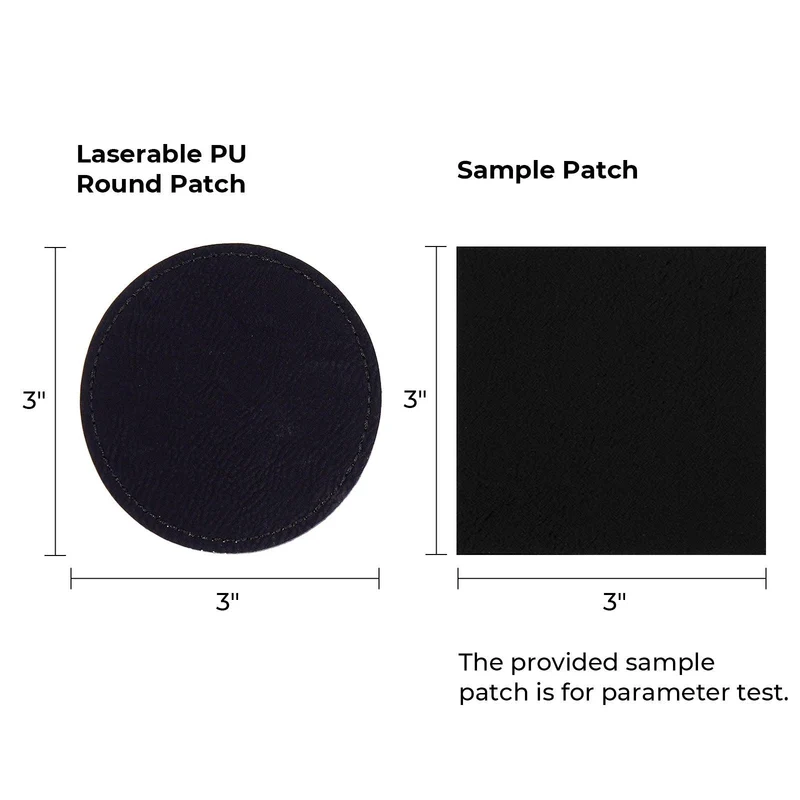 Patch rond en PU gravable au laser à thermocoller (lot de 10)