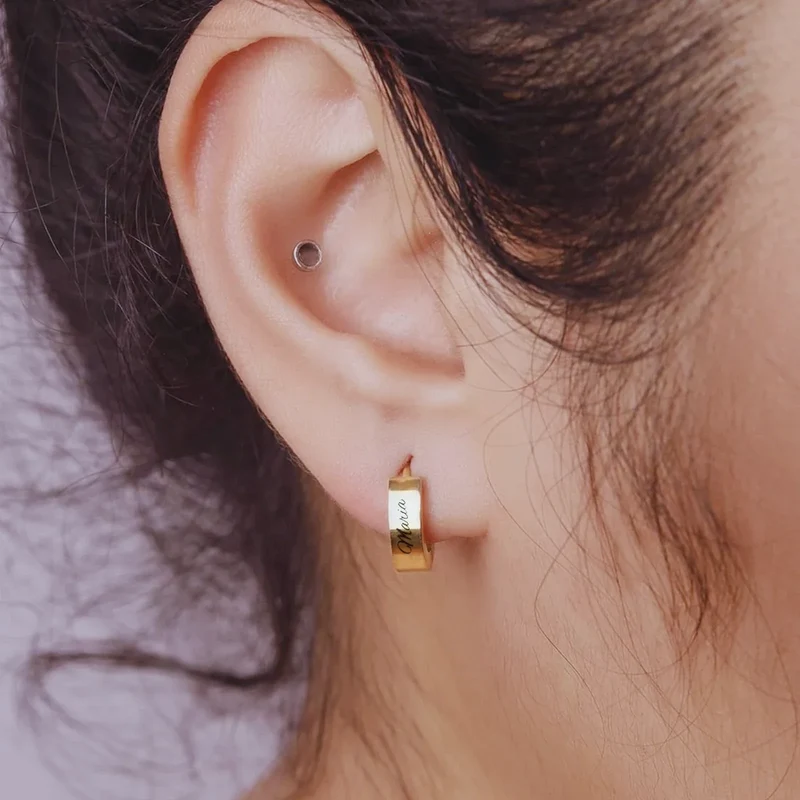 Boucles d'oreilles créoles en acier inoxydable (6 paires)