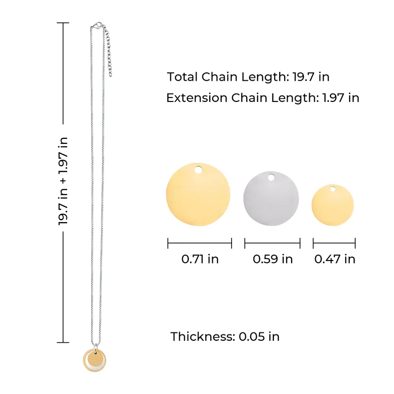 Ensemble de Colliers à Triple Pendentifs en Acier Inoxydable (2pcs)
