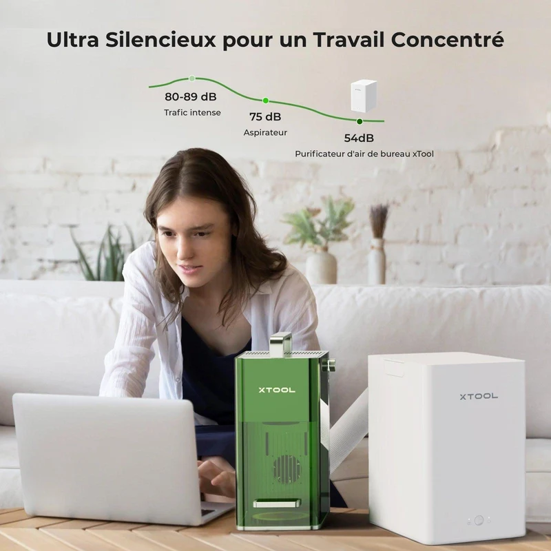 xTool Purificateur d'Air de Bureau pour M2/F2/F1/F1/M1 Ultra