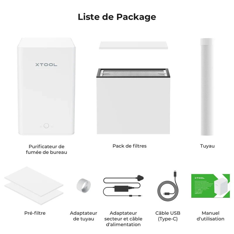 xTool Purificateur d'Air de Bureau pour M2/F2/F1/F1/M1 Ultra