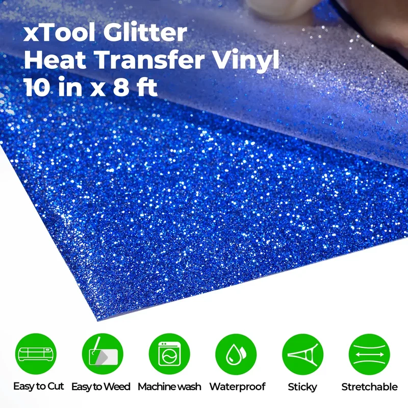 Rouleau de Vinyle de Transfert Thermique Paillettes Bleu Marine HTV