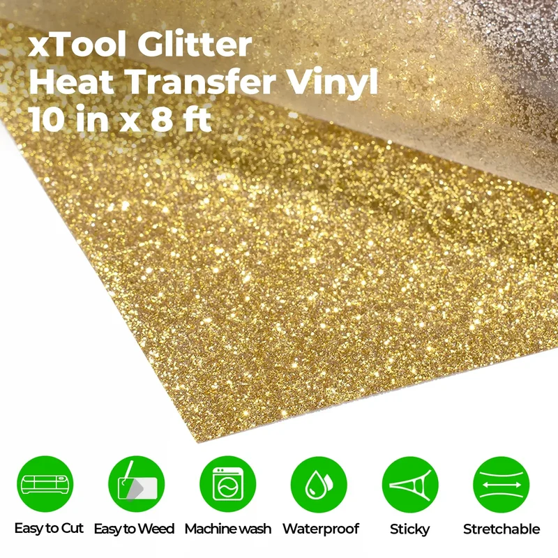 Rouleau de Vinyle de Transfert Thermique Paillettes Or