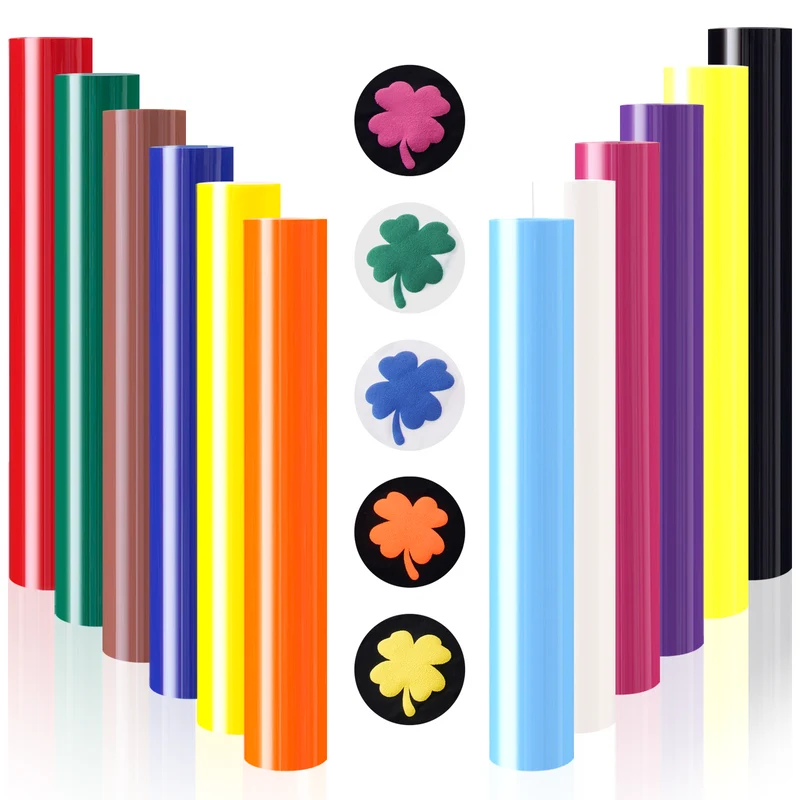 Vinyle Thermocollant 3D Effet Gonflant en Couleurs Assorties (14 pcs)