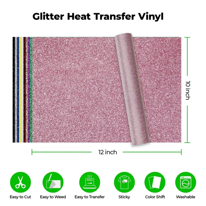 Vinyle Thermocollant à Paillettes PET (30 pcs)