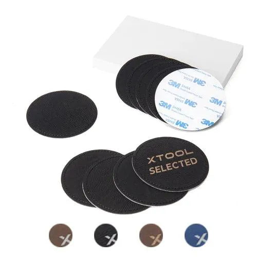 Patch rond en PU gravable au laser (lot de 10)