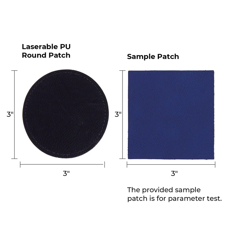 Patch rond en PU gravable au laser (lot de 10)