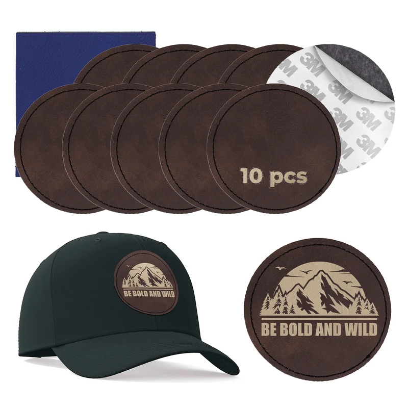 Patch rond en PU gravable au laser (lot de 10)