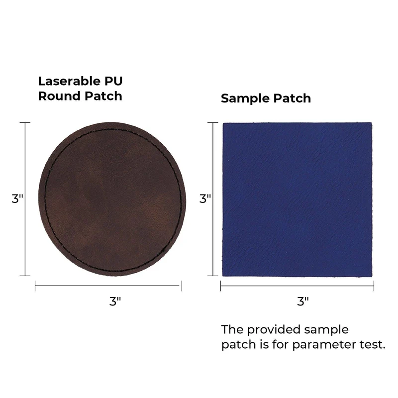 Patch rond en PU gravable au laser (lot de 10)