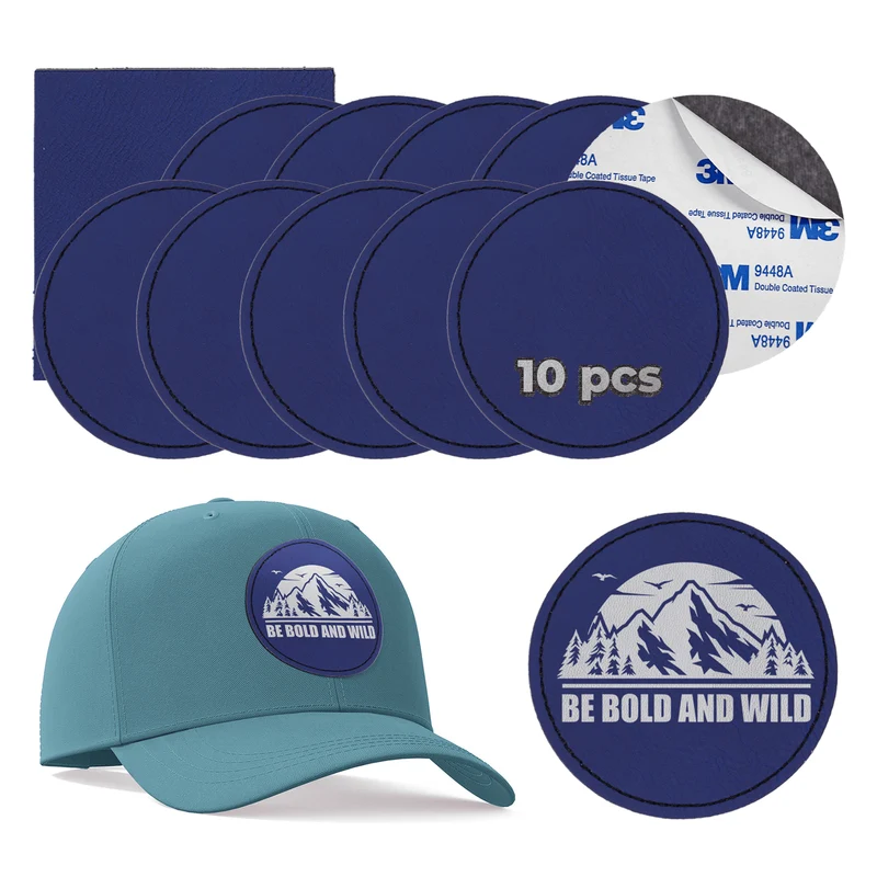 Patch rond en PU gravable au laser (lot de 10)