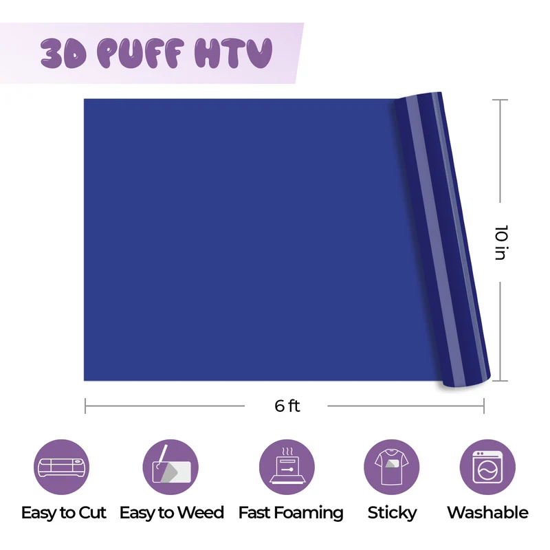Vinyle gonflable de transfert thermique Navy Puff 3D
