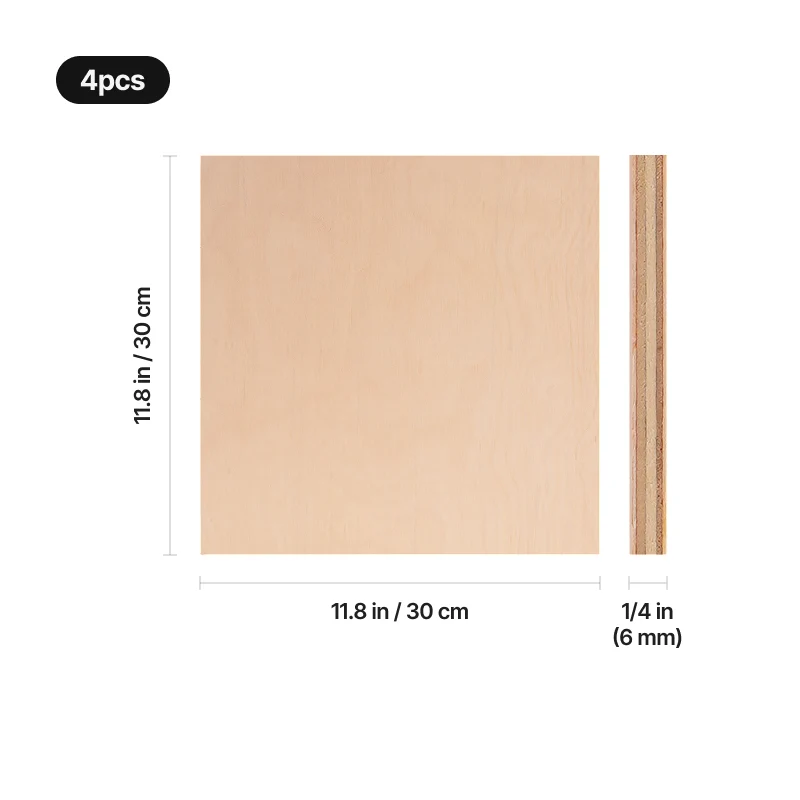 Plaques de contreplaqué de 6 mm (4 unités)