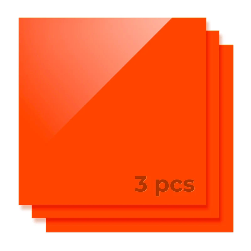 3mm Orange Opaque Glossy Acrylic Sheet (3pcs)