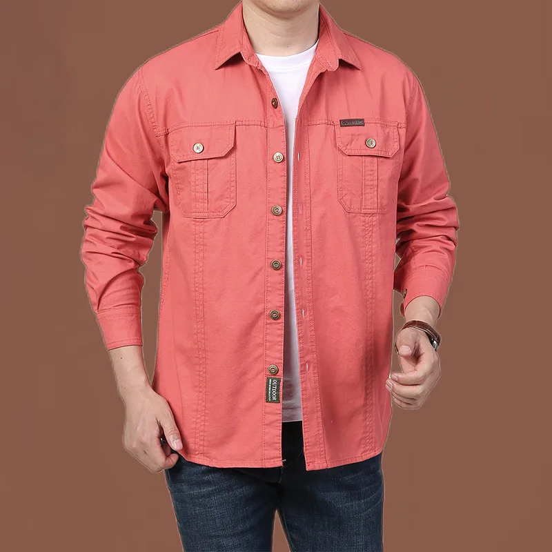 Chemise Style Armée 100% Coton - Printemps/Automne