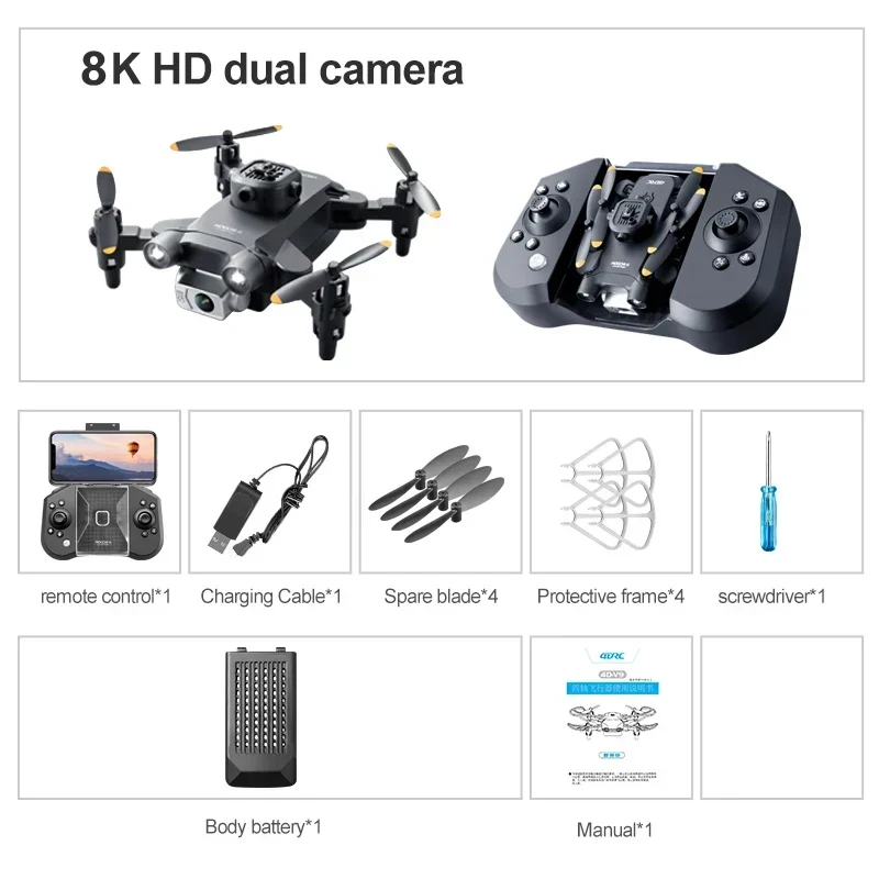 Mini Drone Pliable HD avec Caméra 8K et Télécommande