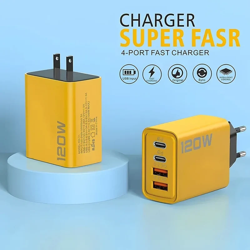 Chargeur FLASH Rapide 3.0 4 Ports - 2 USB + 2 Type-C