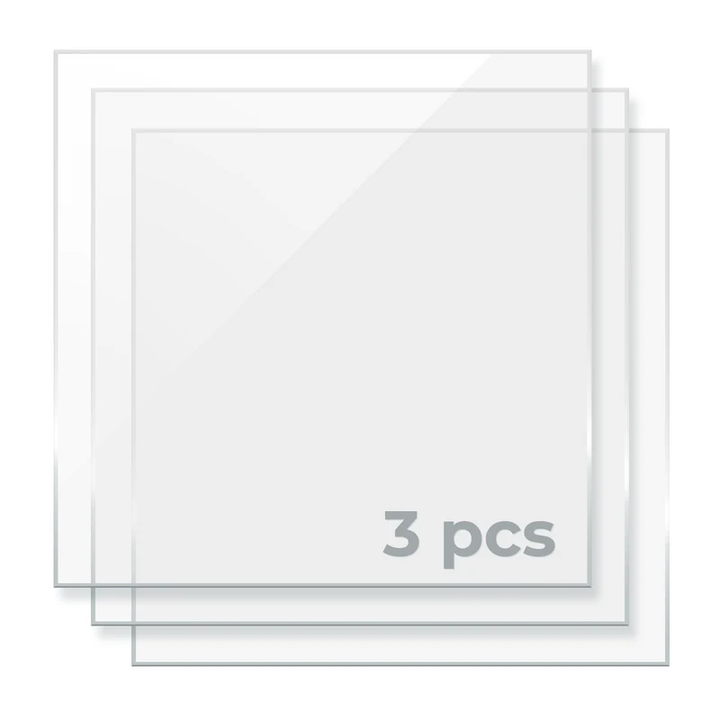 Feuille de Plexiglas Acrylique Transparente Brillante de 3mm (3pcs)
