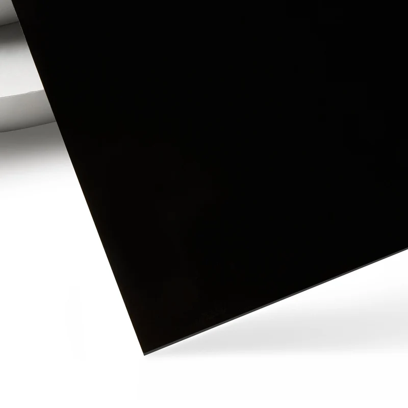 Feuille d'acrylique brillante opaque noire de 1 mm (10 pièces) - Plexiglas