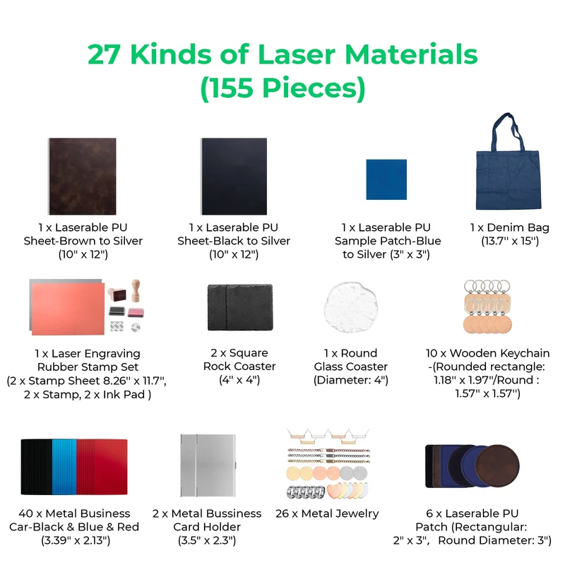 xTool Selected Kit Ultime de Matériaux pour Laser (155 pièces)