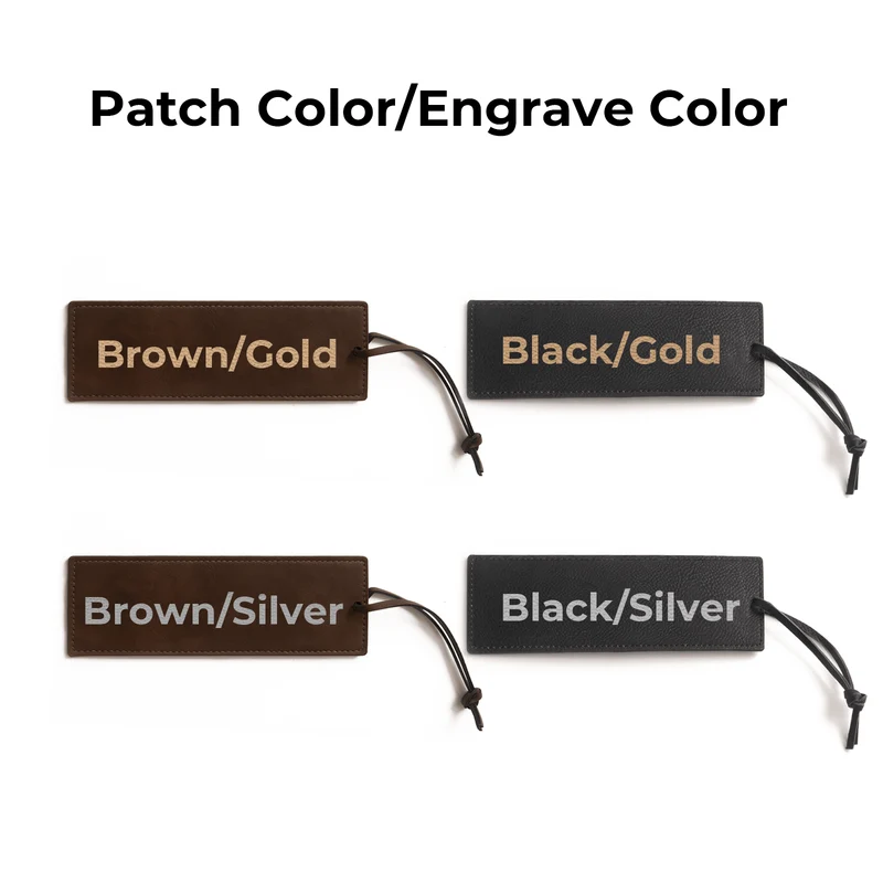 Signets en patch PU gravables au laser noir et marron (lot de 4)