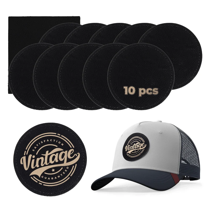 Patch rond en PU gravable au laser à thermocoller (lot de 10)