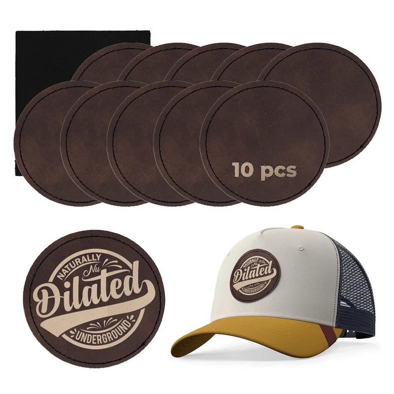 Patch rond en PU gravable au laser à thermocoller (lot de 10)
