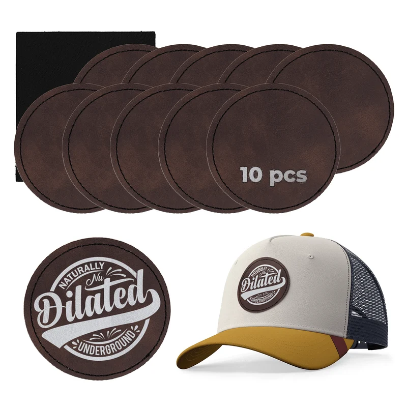 Patch rond en PU gravable au laser à thermocoller (lot de 10)
