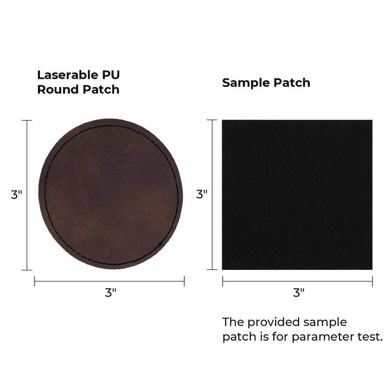 Patch rond en PU gravable au laser à thermocoller (lot de 10)