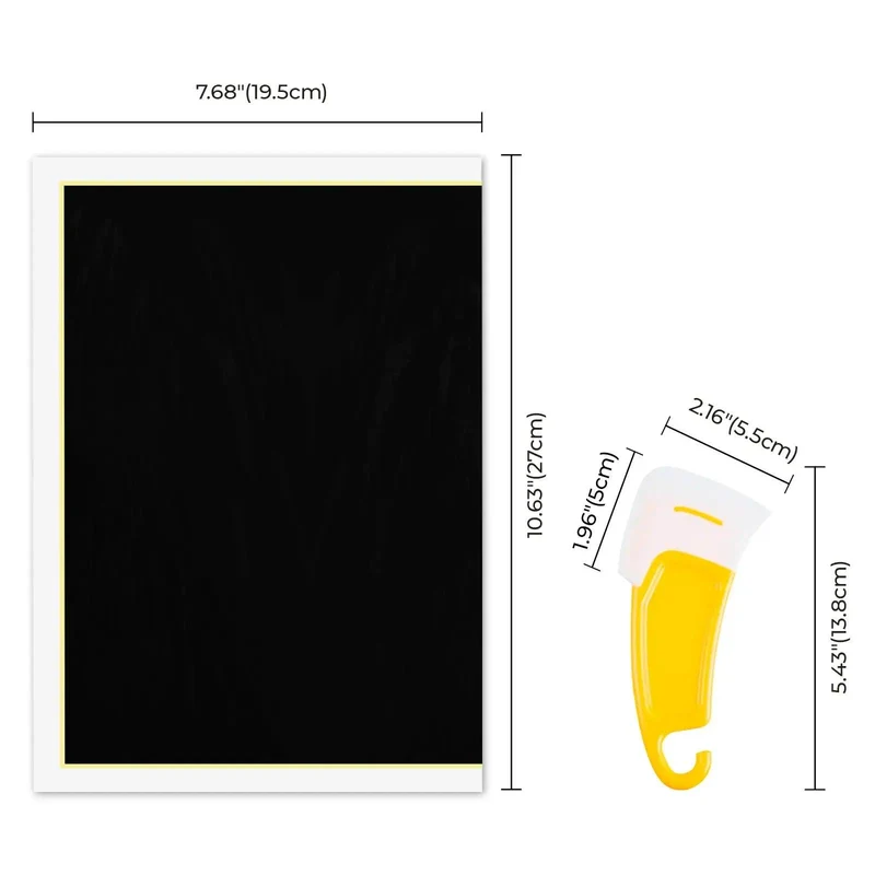 Papier de Marquage/Gravure au Laser Noir (4 pièces)